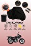 Black Rear Bag Compatible Yuki Forza 100 Compatible Motorcycle Tarpaulin, Protective Cover