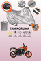 Gray Lock and Tail Bag Compatible Rks Tnt 202 Compatible Motorcycle Tarpaulin, Protection Cover