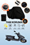 Black Lock and Tail Bag Compatible Arora Quantum 50 Compatible Motorcycle Tarpaulin, Protective Cover
