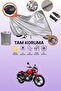 Gray Lock and Rear Bag Compatible Bajaj V 15 Compatible Motorcycle Tarpaulin, Protective Cover