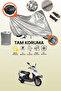 Gray Rear Bag and Lock Compatible Rks Spontini 125 Compatible Motorcycle Tarpaulin