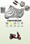 Gray Tail Bag and Lock Mismatched Apachi Beauty 125 Compatible Motorcycle Tarpaulin