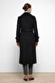 Cloak Detailed Double Breasted Coat Black 3091 - 7