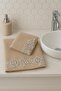 Gülşen 3D French Lace 2-Piece Cappicuno Velvet Towel - 4