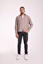Alfonso Plaid Large Check Relaxed Fit 100% Cotton Flannel Fabric Men's Shirt - Beige - 7