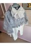 Prince Set-grey Velvet Frock Set- Mevlut Set- Birthday Set - 3