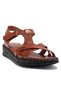 Dza07-60021011 Tan Daily Orthopedic Leather Women's Sandals
