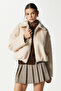 Women's Oscar Faux Fur Stone Bomber Jacket