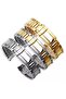 20mm Diameter Curved End Gold Color Steel Watch Band - 3