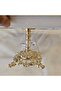 26 cm Cast Metal Frame Footed Porcelain Bowl Gold - 4