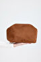 Heybes Women's Brown Brown Suede Clutch Handbag
