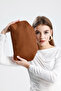 Heybes Women's Brown Brown Suede Clutch Handbag - 5