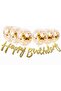 Gold Confetti Transparent Balloon Happy Birthday Calligraphy Writing - 2