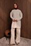 Women's Oversized Hair Braid Pattern Trouser Hijab Knitwear Set 1135