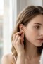 Women's Gold Color Star Steel Earrings - 2