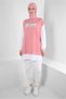 Text Printed Garnished Sweatshirt Tunic 43664 - 2