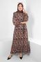 PATTERNED BELLY CREPE DRESS 20380 - 2