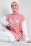 Text Printed Garnished Sweatshirt Tunic 43664