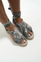 Manaos Sandal - Blanc & White Animal Print Sandal for Women - 3