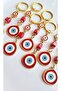 Gift Big Evil Eye Beaded Red Lucky Keychain - 10.5 cm - 5