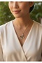 Women's Gray Stone Butterfly Necklace Stainless Steel - 2