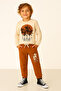Tropical Printed Long Sleeve Elastic Waist Pocket Unisex Children's Bottom Top Suit