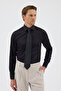 Double Cuff Comfort Fit 100% Cotton Black Men's Shirt - 4