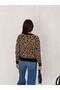 Women's Cycling Neckle Leopard Patterned Beard Soft Knitting Sweater - 2