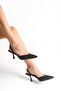 Pointed Toe Open Back Kokina Women's Heeled Satin Shoes - 4
