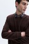 Men's Brown Crew Neck Sweatshirt - 3