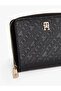 Th Icon Medium Zippered Monogram Cover Women's Black Wallet Aw0Aw17743Bds - 4