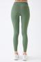 489 Normal Waist Leggings with Green Color Recovery and Extra Stretch Effect - 4