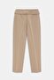 Mink Pleated Carrot Cut Belt Detailed Trousers - 5