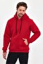 Red Color Kangaroo Pocket Hooded Sweatshirt 1205 - 6