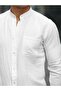 Men's A Quality Linen Slim Fit Capless Collar Long Sleeve Shirt - 2