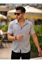 Men's Summer Lycra Slim Fit Shirt Collar Short Sleeve Shirt