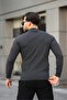Herren-Pullover aus Baumwolle mit halbem Rollkragen in Anthrazit - 4