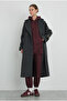 Long Double-Breasted Coat Anthracite - 3