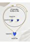 Minimalist Heart Necklace Earring Set Blue - 4