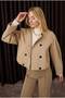 Cotton Double-Breasted Jacket Matte Mink - 5