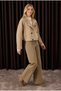 Cotton Double-Breasted Jacket Matte Mink - 3
