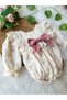 Gale Long Sleeve Lace Detailed Special Occasion Holiday Baby Girl Romper - 4