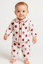 Pink Heart Love Organic 2-Piece Twill Fabric Baby Girl Children's Bottom and Top Pajama Set with Shoulder Snaps