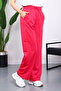 Fuchsia Elastic Waist Two Thread Palazzo Sweatpants - 3