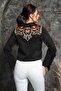 Women's Black Western Tasseled Embroidered Suede Jacket - 2