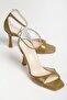 Women's Olive Green Heeled Shoes - 4