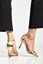 Women's Gold Heeled Shoes - 4