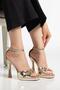 Women's Gold Platform Heeled Shoes - 3