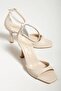 Women's Beige Heeled Shoes - 4