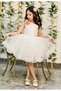 Pearl Embroidered Buckle One Sleeve White Color Evening Dress (One Size Larger Can Be Preferred) - 5